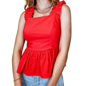 Strut & Bolt Palmer Ruffle Strap Tank Top Large